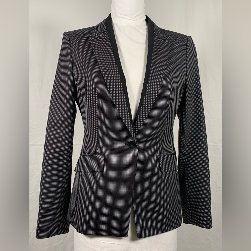 Hugo Boss Black Micro-Dot Blazer | Tailored One-Button Jacket | 98% Wool